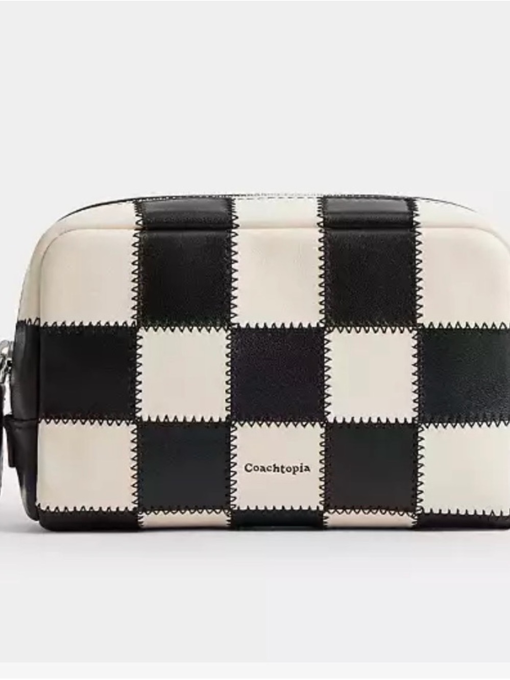 Coach Coachtopia Black and White Checker Pouch